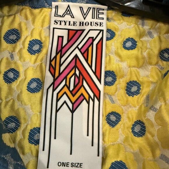 La Vie Style House Cropped Jacquard Jacket One Size Fits All - Picture 2 of 3